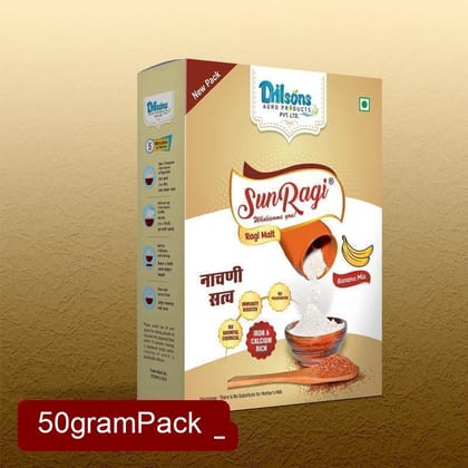 SunRagi Banana Ragi Malt (50g) | Fruit-Infused Finger Millet Drink | Instant Health Mix