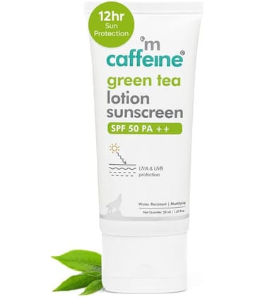 mCaffeine Green Tea Lotion Sunscreen SPF 50 PA++ 50ml (Pack of 1)