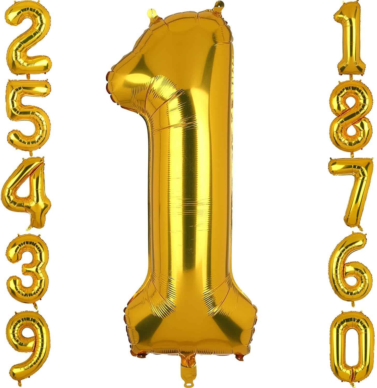 Numerical Number 1 Golden Balloon Large Size 40 inches – Helium Quality