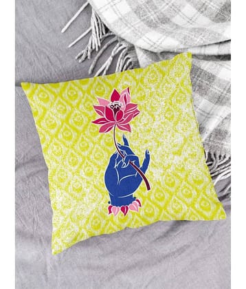 Houzzcode - Water Repellent Yellow Polyester Pillow Covers 40x40x3 ( Pack of 1 )