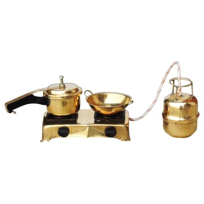 Brass Mini Kitchen Set | Handmade Miniature Toy | Traditional Play Decor, Height : 2.2 Inch (FMAS081)