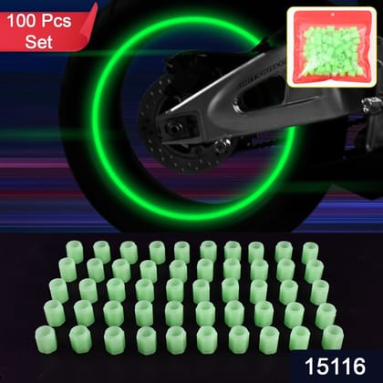 Tyre Valve Caps Luminous Glow Car Tire Valve Cap Covers vaal cap (100 Pcs Set)