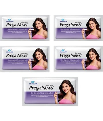 Prega News One Step Urine HCG Pregnancy Test Kit Device (Pack of 5)