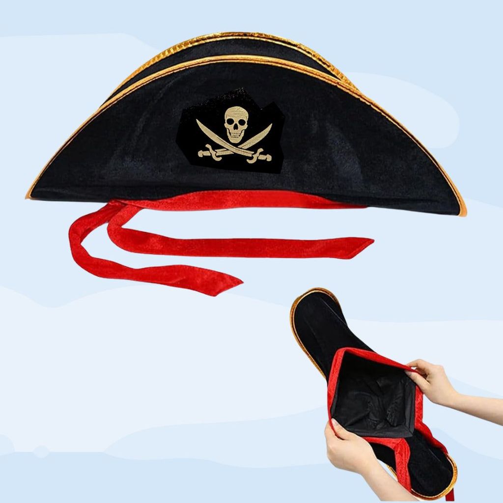 Pirate Hat Small with Red Veil - 1PC - Party and Festive Needs | Buy online on ZillyBuy