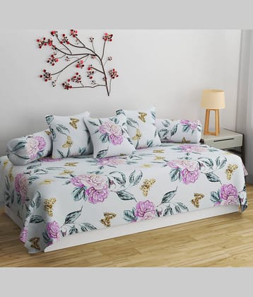 SHOMES Cotton Floral Diwan Set 6 Pcs - Multi