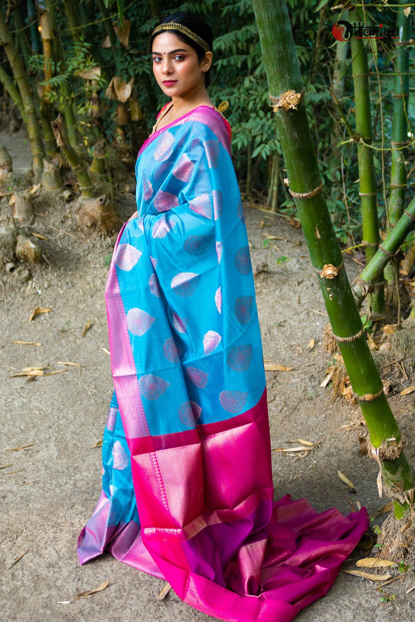 Blue Boond Silk Saree