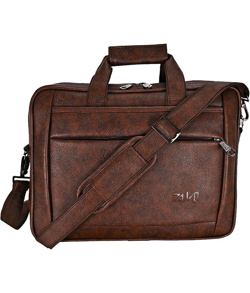 ZAIKO BAGS Brown Textured Messenger Bag
