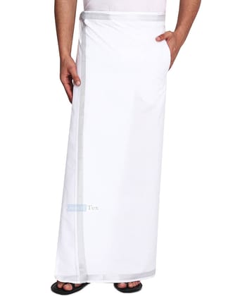GOWRI TEX Cotton Men's Dhoti White ( Pack of 1 )