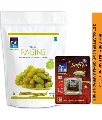 Buy Tim Tim Premium Raisins (Sogi) 100g and Get Quarters Gram Saffron worth Rs 155/- Free