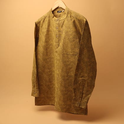 सुरम्य * Jacquard Khadi Kurta Shirt #74-XS / Half Sleeve