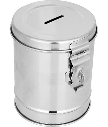 Alphonso - Stainless Steel Silver Piggy Bank ( Pack of 1 )