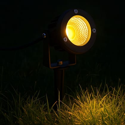 SPARKWORLD 5W LED Garden Spike Light | Outdoor Waterproof COB Spotlight for Landscape, Lawn, Trees, Pathway & Decoration (Warm White) | Colour: Yellow SPARKWORLD 5W LED Garden Spike Light | Outdoor Waterproof COB Spotlight for Landscape, Lawn, Trees, Pathway & Decoration (Warm White) | Colour: Yellow