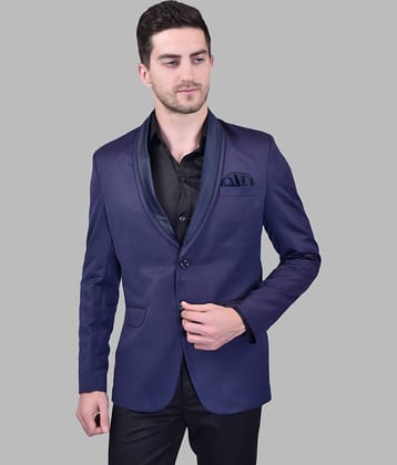 PRINTCULTR Cotton Blend Men's Blazer - Navy Blue ( Pack of 1 )