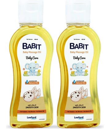 Babit Soothing Baby Massage Oil With 9 Natural Oils Free from Mineral Oil 100ml ( Pack of 2 )