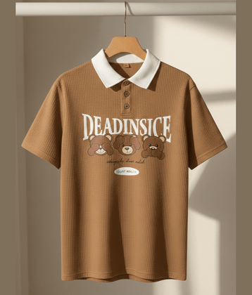 Try This Men Cotton Blend Regular Fit Colorblock Polo T Shirt ( Brown )
