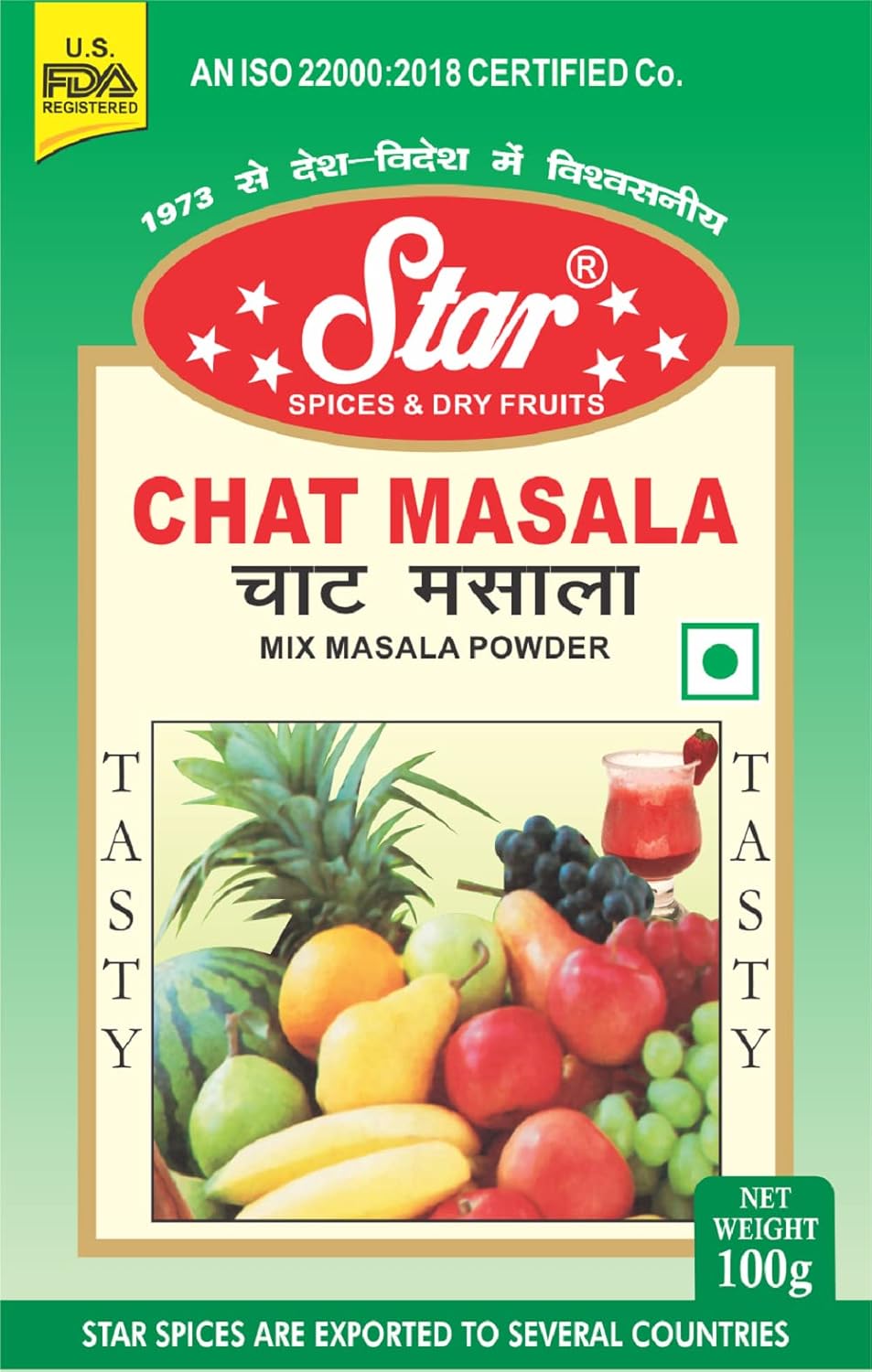Star Spices Chat Masala, 100 gm - Pack of 5