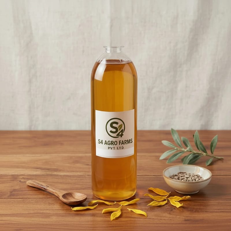 S4 Agro Organic Cold-Pressed Pure Edible Sunflower Oil (1kg) | Heart-Friendly & Rich in Vitamin E | Everyday Cooking