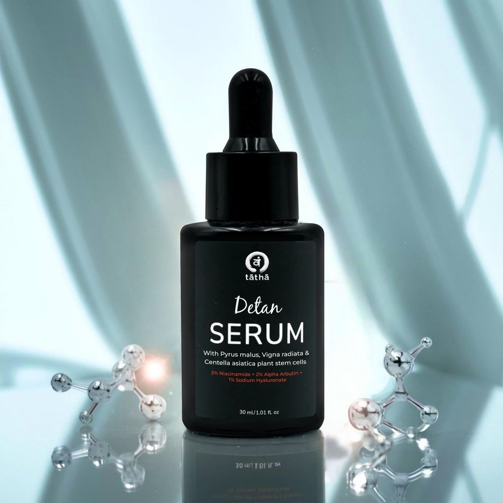 Detan Serum with pyrus malus, vigna radiata and centella asiatica plant stem cells With Niacinamide & Glycerine For Advanced Tan Removal And Deep Nourishment | Men And Women | 30 ML |