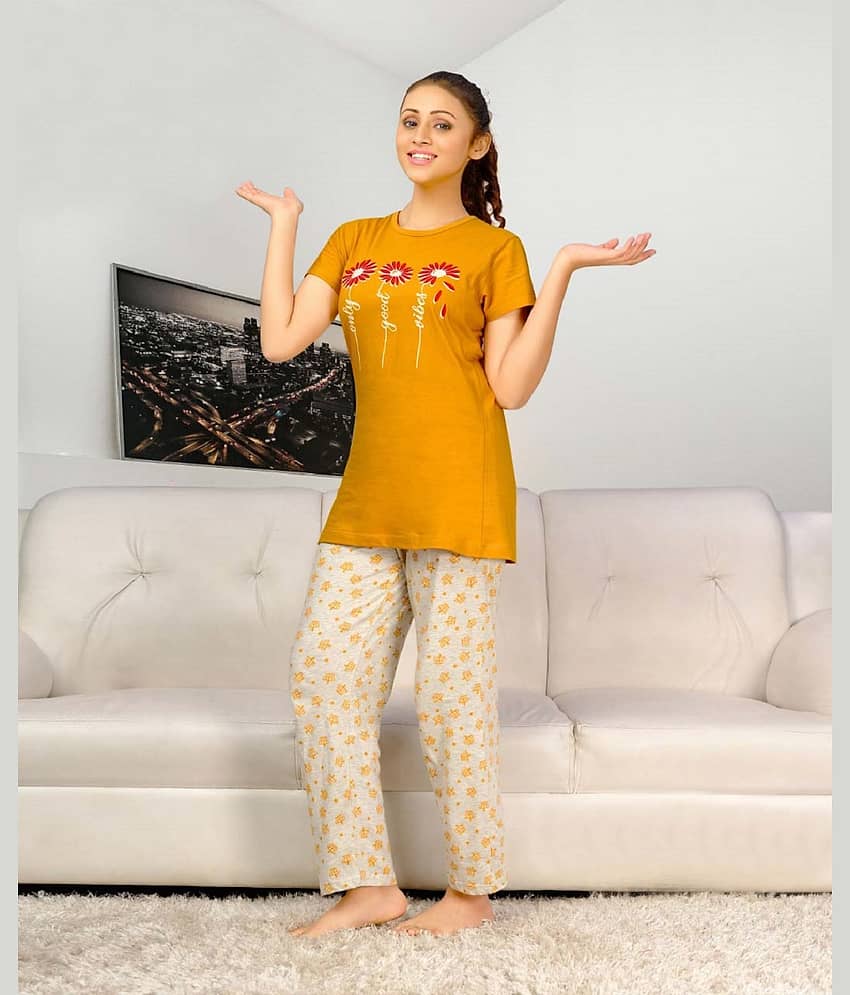 DAYAKU Hosiery Night Dress - Yellow Single