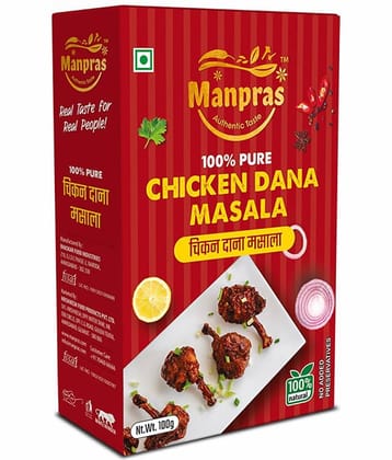 MANPRAS CHICKEN DANA MASALA 100GM [ PACK OF 3 ] Masala 100 gm