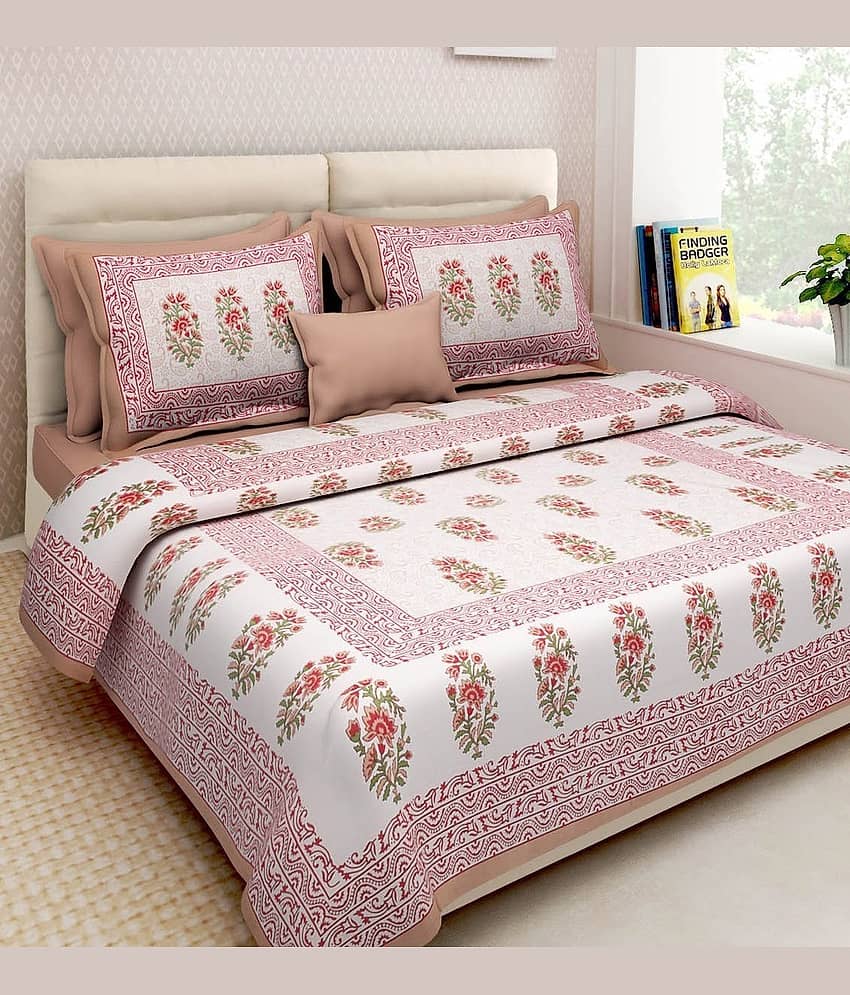 PETROSOLY Cotton 1 Double Bedsheet with 2 Pillow Covers ( White )