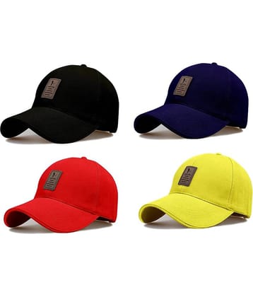 Babji Pack of 4 Cotton Men's Cap ( Black )