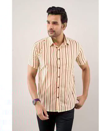 Frionkandy - Cream 100% Cotton Regular Fit Mens Casual Shirt ( Pack of 1 ) - None