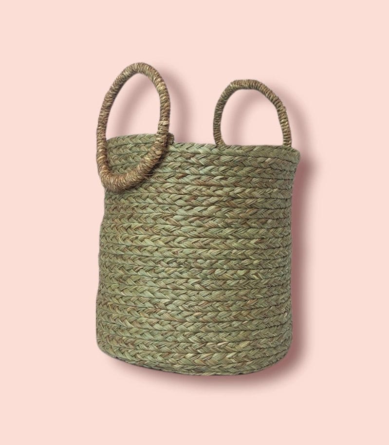 Eco-Friendly Handwoven Sabai Grass Basket