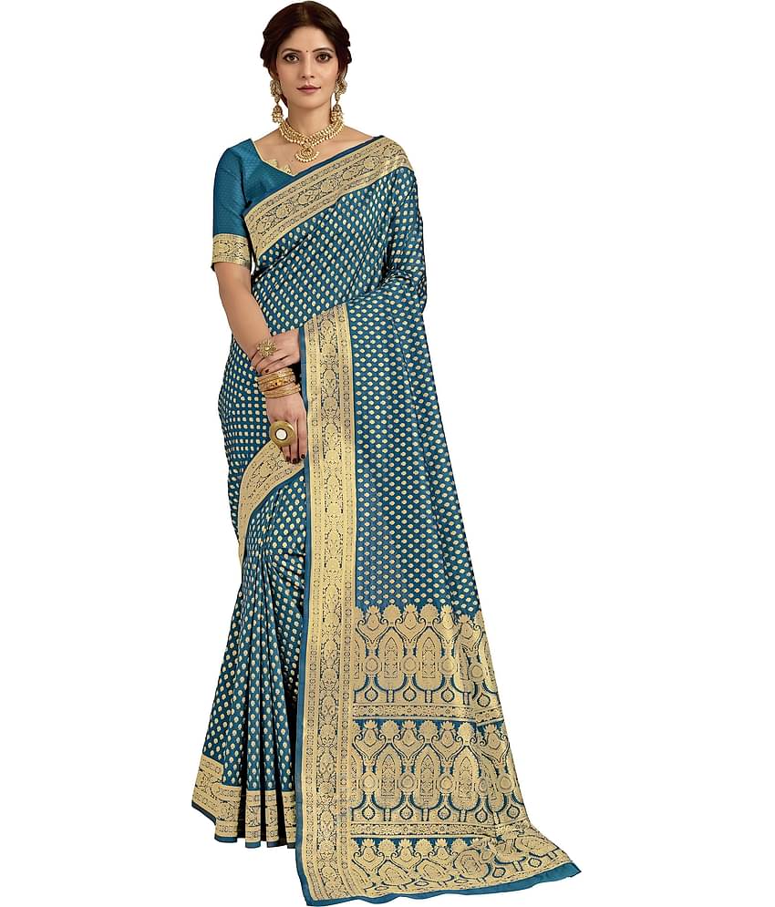 Sariya Jacquard Embellished Saree With Unstitched Blouse Piece ( Maroon )