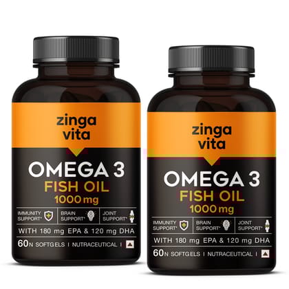Omega-3 Fish Oil Softgels-Pack of 2