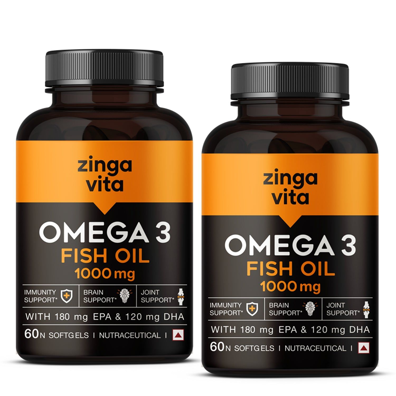 Omega-3 Fish Oil Softgels-Pack of 2