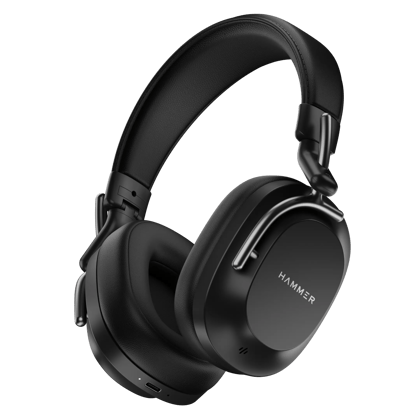 Hammer Bash Pro Wireless Headphones with 33 db Hybrid ANC & Quad Mics