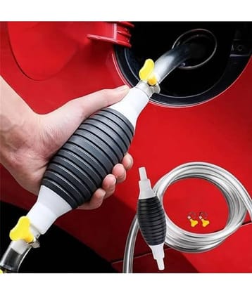 RAMDEV ENTERPRISE Fuel Transfer Pump, Oil Transfer Pump, High Flow Siphon Hand Oil Pump, Portable Manual Car Fuel Transfer Pump for Petrol Diesel Oil Liquid Water Fish Tank with 2M Syphon Hose (Multi).