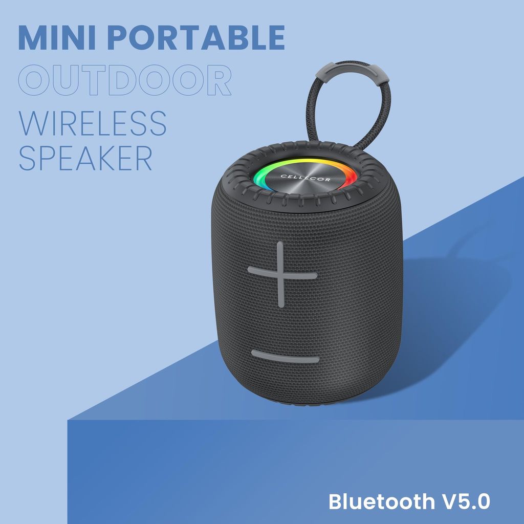 CELLECOR BT-703 6W Mini Portable Wireless Speaker | 6 Hour Playtime | 5.0V | Bluetooth Speaker with RGB Light - Black