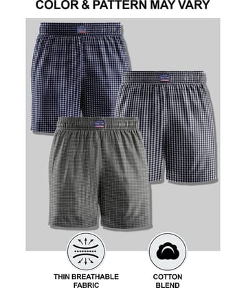 FTX Pack of 3 Cotton Blend Boxers For Men's ( Blue )