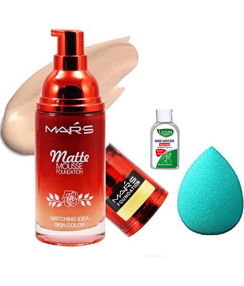 Adbeni Combo - Matte Mousse Foundation With Beauty Blender,(GC1384) Makeup Kit Pack of 3 125