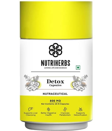 Nutriherbs Detox 800 mg - 60 capsules| Support Weight Management and Improves Metabolism | Promotes Healthy Lifestyle