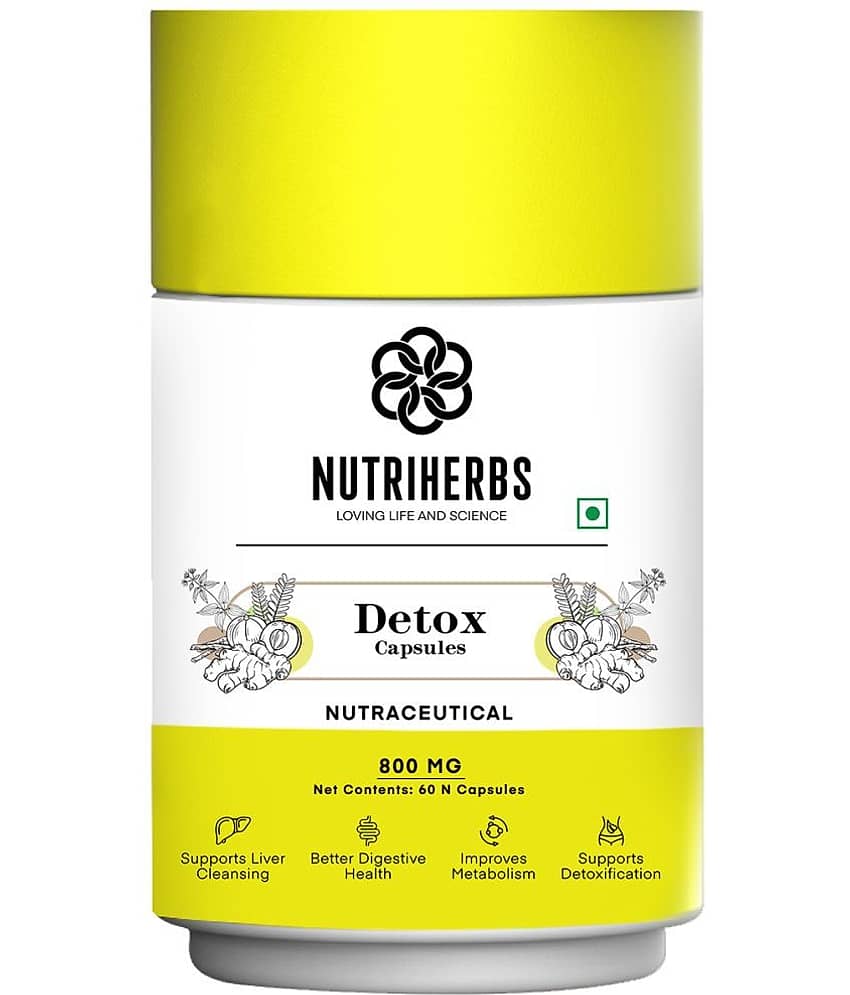 Nutriherbs Detox 800 mg - 60 capsules| Support Weight Management and Improves Metabolism | Promotes Healthy Lifestyle