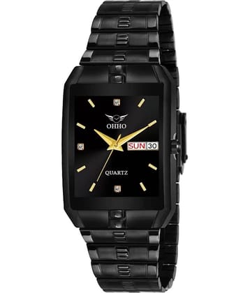 OHHO Black Stainless Steel Analog Men's Watch