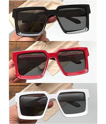 David Martin Multicolor Square Sunglasses ( Pack of 3 )