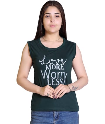 Ogarti Women Cotton Blend Printed Regular Fit Round Neck T-Shirt ( Navy )