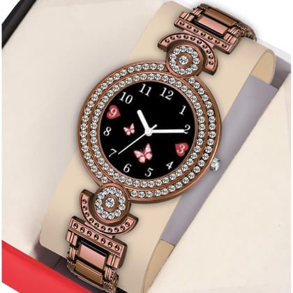 Bolun Black Three Bty Dial Brown BD Girls and Women Watch