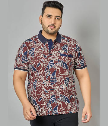 AUSTIVO Pack of 1 Cotton Blend Regular Fit Printed Half Sleeves Men's Polo T Shirt ( Multicolor )