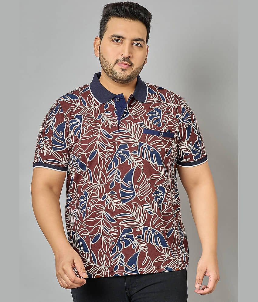 AUSTIVO Pack of 1 Cotton Blend Regular Fit Printed Half Sleeves Men's Polo T Shirt ( Multicolor )