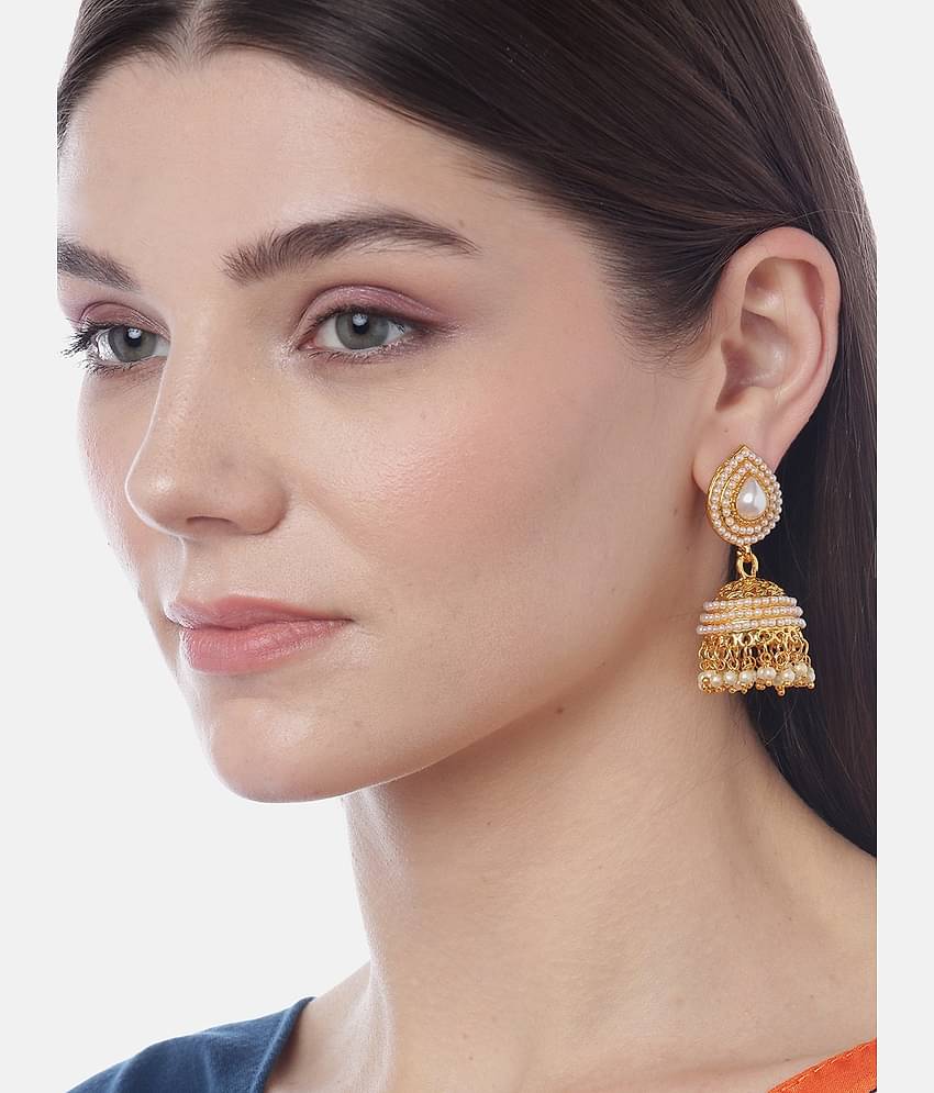YOUBELLA Golden Jhumki Earrings ( Pack of 1 )