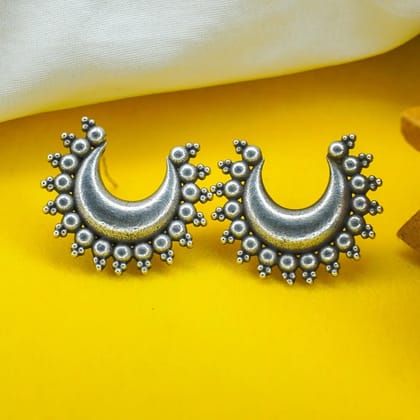 Silver Look Like Chand Style Stud Earrings For Girls & Women