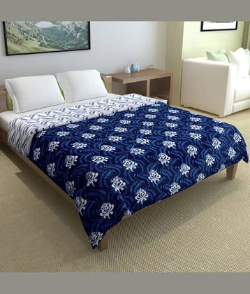 DIVINE CASA Microfiber Geometric Double Size Comforter ( 254 x 230 cm ) - Blue ( Pack of 1 )