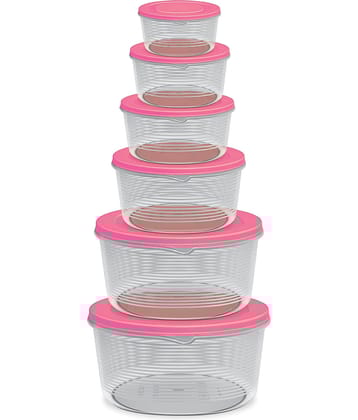 Milton Store It Plastic Container Set of 6, Pink