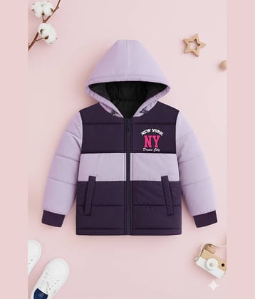 Trampoline Girls Polyester Quilted & Bomber Jacket For ( Pack of 1 , Purple )