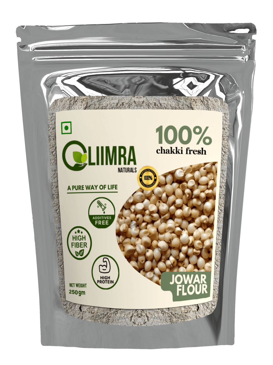 Liimra Naturals Sorghum Jowar Millet Flour - High Fiber, Protein-Packed, Low GI, Gluten-Free Carbohydrate Replacement, 100% Chakki Fresh Flour (250 Gram) - 250 gm
